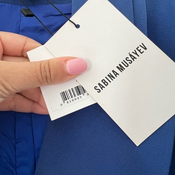 NWT SABINA MUSAYEV Giarda Tailored Blazer Dress Blue Sz M - Picture 6 of 7